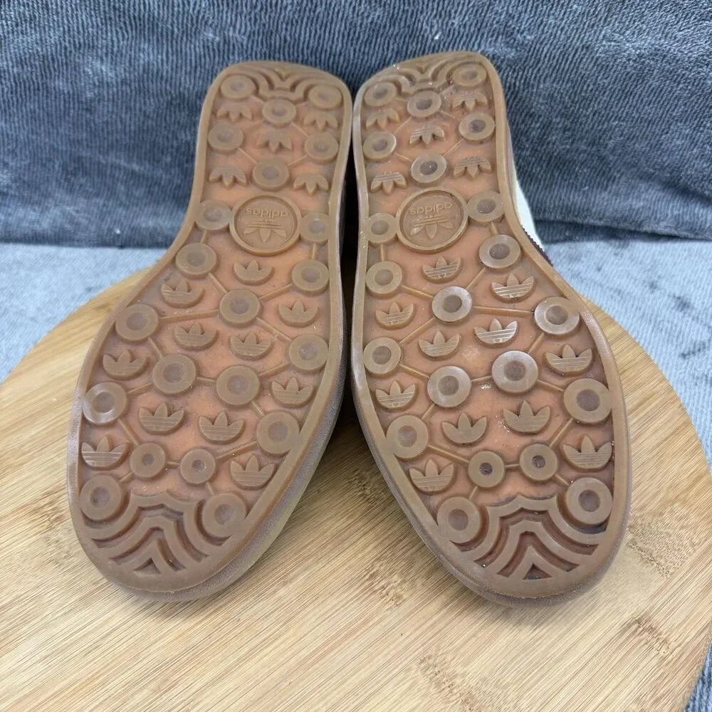 Adidas Gazelle Shoes Womens Size 7.5 Beige Purple Suede Platform Sneakers